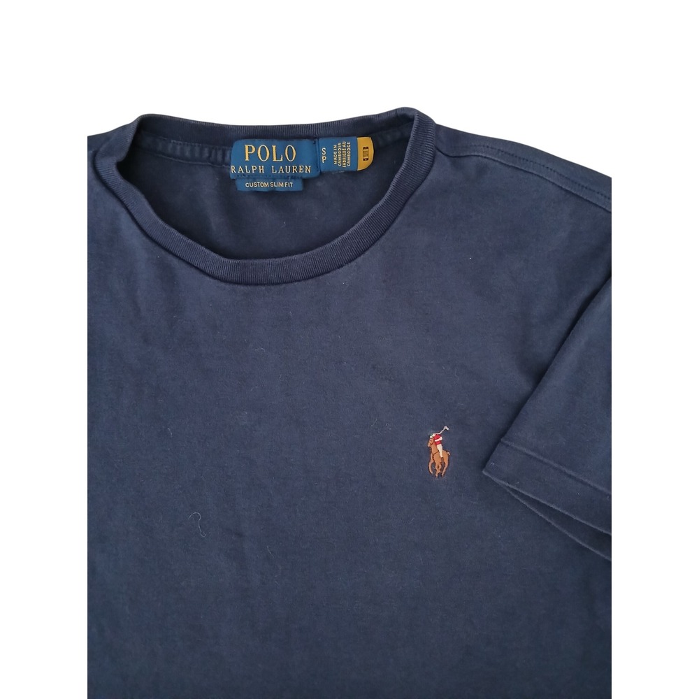 Polo Ralph Lauren Mens Custom Slim Fit Navy Blue Crew Neck T-Shirt Small